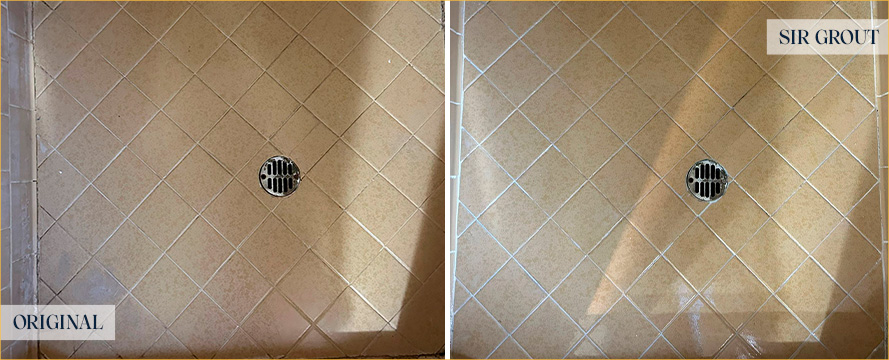 Shower Before and After Our Superb Caulking Services in The Hills, TX