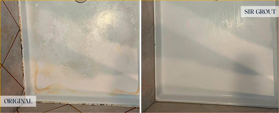 Shower Before and After a Superb Tile Cleaning in Briarcliff, TX