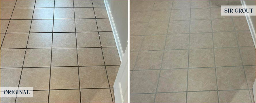 Floor Before and After a Flawless Grout Cleaning in Austin, TX