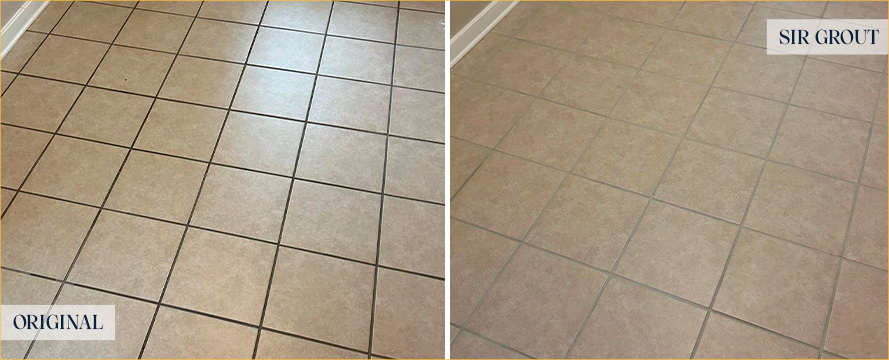 Floor Before and After a Superb Grout Cleaning in Austin, TX