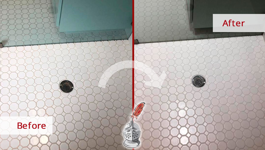 Bathroom Before and After Our Grout Sealing in Austin, TX